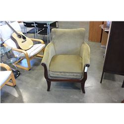 VINTAGE WOOD FRAMED ARMCHAIR
