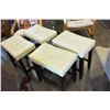 Image 1 : 4 MODERN WHITE LEATHER STOOLS