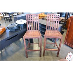 2 BAR HEIGHT WOOD CHAIRS