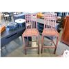 Image 1 : 2 BAR HEIGHT WOOD CHAIRS
