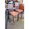 Image 3 : 2 BAR HEIGHT WOOD CHAIRS