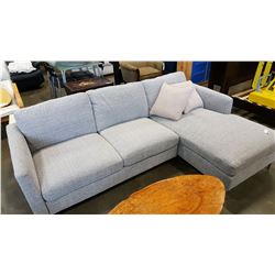 NEW MODERN GREY FABRIC 2 PIECE SECTIONAL SOFA RETAIL $1899