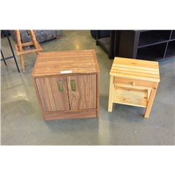 PINE ENDTABLE AND WALNUT FINISH ENDTABLE