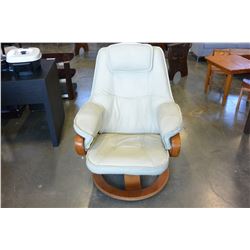 WHITE LEATHER ARM CHAIR