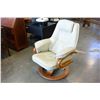 Image 2 : WHITE LEATHER ARM CHAIR
