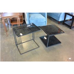 2 GLASSTOP ENDTABLES