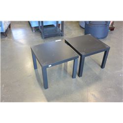 2 BLACK IKEA END TABLES