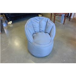 2 BOUCLAIR BEANBAG CHAIRS GREY AND BLACK