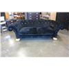 Image 1 : BLACK ROLLED ARM SOFA WITH PLASTIC CRYSTAL STUDS