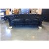 Image 2 : BLACK ROLLED ARM SOFA WITH PLASTIC CRYSTAL STUDS