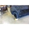 Image 3 : BLACK ROLLED ARM SOFA WITH PLASTIC CRYSTAL STUDS