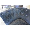 Image 5 : BLACK ROLLED ARM SOFA WITH PLASTIC CRYSTAL STUDS