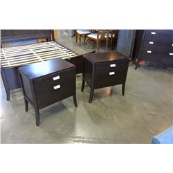PAIR OF MODERN BROWN 2 DRAWER NIGHTSTANDS