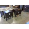Image 1 : PAIR OF MODERN BROWN 2 DRAWER NIGHTSTANDS