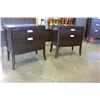 Image 2 : PAIR OF MODERN BROWN 2 DRAWER NIGHTSTANDS