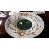 Image 3 : LARGE SINGED ART GLASS VASE, APPROX 24 INCHES AND POTTERY PLATTER