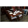 Image 1 : MAHOGANY PAW FOOT DINING TABLE W/ 8 CARVED CHAIRS