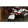 Image 2 : MAHOGANY PAW FOOT DINING TABLE W/ 8 CARVED CHAIRS