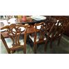 Image 3 : MAHOGANY PAW FOOT DINING TABLE W/ 8 CARVED CHAIRS