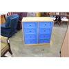Image 1 : 8 DRAWER MAPLE AND BLUE DRESSER