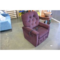 BURGUNDY LAZY BOY POWER LIFT CHAIR