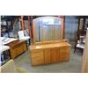 Image 1 : OAK FINISH DRESSER WITH MIRROR