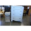 Image 2 : VINTAGE WHITE HIGHBOY DRESSER AND WHITE NIGHTSTAND