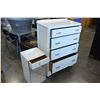 Image 3 : VINTAGE WHITE HIGHBOY DRESSER AND WHITE NIGHTSTAND