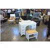 Image 1 : VINTAGE WHITE VANITY AND STOOL