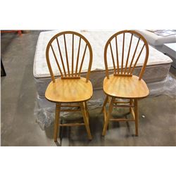 PAIR OF PINE BAR STOOLS