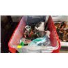Image 1 : LIDDED TOTE OF TOYS, STARWARS, HULK, ETC