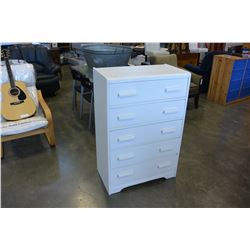 5 FRAWER WHITE HIGHBOY DRESSER