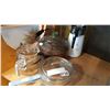 Image 1 : PYREX POT W/ HANDLE, PYREX TEAPOT, AND COPPER KETTLE
