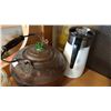 Image 2 : PYREX POT W/ HANDLE, PYREX TEAPOT, AND COPPER KETTLE