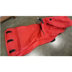 HEAVY DUTY RED CANVAS BAG ON WHEELS
