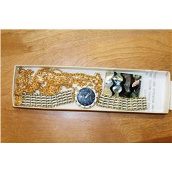 ROLEX REPRO WATCH, AND GOLD TONE NECKLACE AND EARRINGS