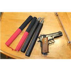 2 NUMCHUCKS AND BB GUN