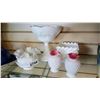 Image 1 : HOBNAIL VASES, MILK GLASS VASE, AND MILK GLASS COMPOTE