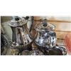 Image 2 : SILVER PLATE, COFFEE/TEA POT CREAMER AND SUGAR, AND PLATTER