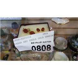 AMBER AND FOOLS GOLD EARRINGS