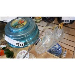 3PC OCCUPIED JAPAN TEASET AND WEDGEWOOD TABLE LIGHT