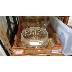 CRYSTAL SERVING PIECES AND DECANTER