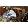 Image 2 : 2 BOXES OF OIL LANTERNS, CAKE DISH, AND FIGURES