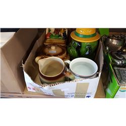 MEDALTA JUG, BEAN POT, AND COOKIE JARS
