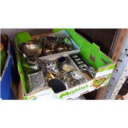 3 TRAYS OF SILVER PLATES AND CUTLERY