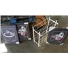 Image 1 : WINE RACK METAL BIKE ART AND 3 CANVAS PRINTS