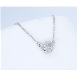 14KT White Gold 0.50ct Diamond Pendant with Chain