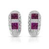 Image 1 : 14KT White Gold 1.44ctw Ruby and Diamond Earrings