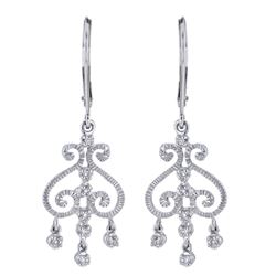 14KT White Gold 0.10ctw Diamond Chandelier Earrings