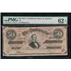 Image 1 : 1864 $50 Confederate States of America Note PMG 62EPQ